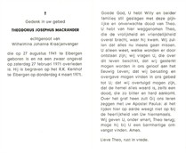 Bidprentje Theo Macrander